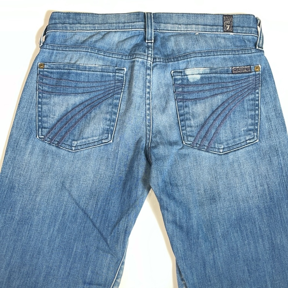 7 For All Mankind Dojo Vintage Distressed Ripped Jeans Medium Wash Cotton 27 - Picture 7 of 10